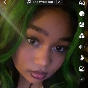Green and black human hair lace front